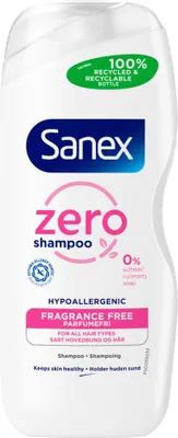 Zdjęcie produktu dla Sanex - Szampon - Zero% Włosy normalne - Łagodne oczyszczanie - 250 ml - 1 szt