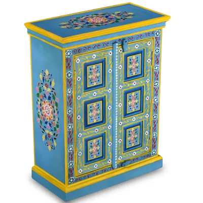 Immagine prodotto di vidaXL Credenza in legno massiccio mango turchese dipinta a mano