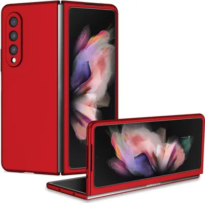 Produktbild von König Design Hülle kompatibel mit Samsung Galaxy Z Fold4 5G Kunststoff Soft Handyhülle - Handy Case Rot