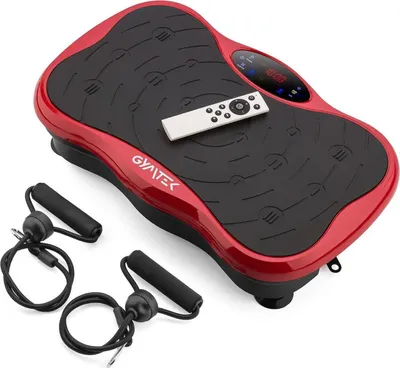 Obrázok produktu pre Vibračný trenažér Gymtek® s vibračnou doskou - do 180 kg - 5 tréningových programov, 99 úrovní - 2 rozširujúce pásy - Bluetooth, diaľkové ovládanie, LCD displej, reproduktor