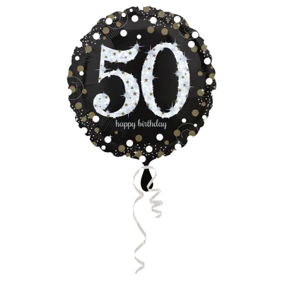 Produktbild von Amscan 3213101, Spielzeugballon, Folie, Schwarz, Braun, Weiß, Geburtstag, Rund, 43 cm