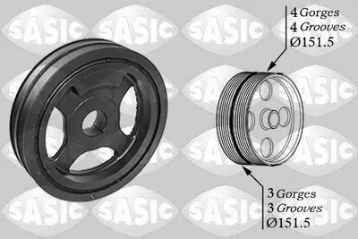 Produktbild von SASIC 2154027 Riemenscheibe Kurbelwelle für RENAULT Twingo III Schrägheck (BCM)