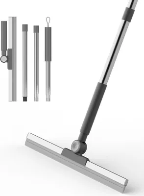 Produktbild von Ibergrif M34103 Wasserschieber Bodenabzieher, 42 cm mit Stiel 113cm Abzieher Boden, Dusche Wasser Wischer, Dusche Fensterabzieher für Boden, Dusche, Fliesen, Küche, Hof, Garten