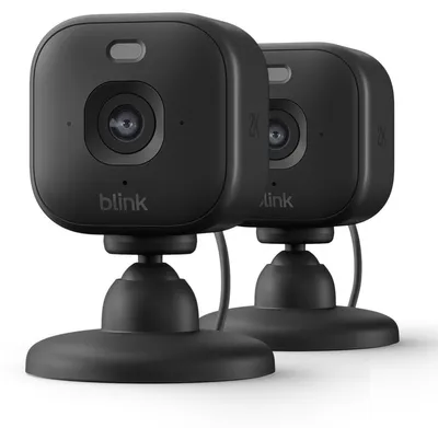 Produktbild von Blink Mini 2K+ 2er Pack, IP-Sicherheitskamera, Drinnen, Kabellos, Tisch/Bank, Schwarz, Cube
