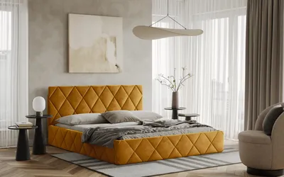 Obrázek produktu pro Postel LUKA 180x200 zlatá s úložným prostorem