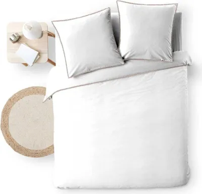 Image de Parure de lit - Douceur d'Intérieur - NOEMIE - Coton - 260x240cm - Blanc