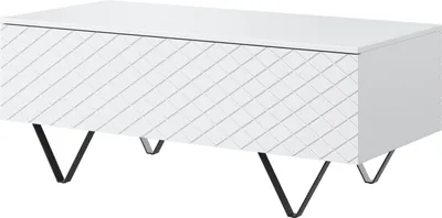 Produktbild von Scalia 120 Couchtisch mit Ablage - weiß matt und schwarze Beine