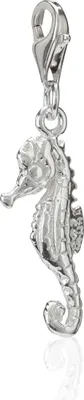 Produktbild von Damen Charm-Anhänger Seepferd 925 Silber 21x9mm Charms für Bettelarmband Amulett