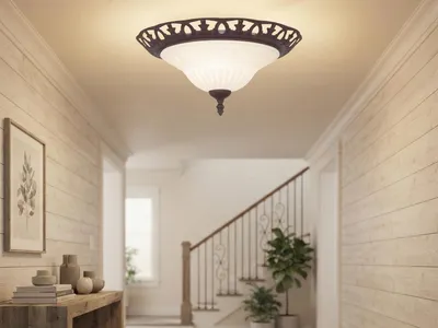 Produktbild von Trio Leuchten - Klassisch I Antik Rustikale braune Deckenleuchte I Deckenlampe I Lampe I Leuchte mit Glas - ElegantI 2-flammig I Wohnzimmer - Stahl Rund - LED geeignet E27