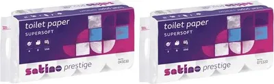 Produktbild von 8 Rollen Toilettenpapier 4-lagig weiß 150 Blatt supersoft satino prestige von WEPA