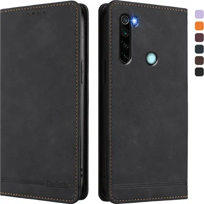 Obrázek produktu pro Pouzdro pro Xiaomi Redmi Note 8, retroPolyuretankožené flip pouzdro s stojánkem a přihrádkami na karty Černý