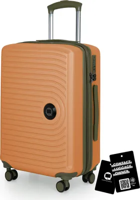 Zdjęcie produktu dla Mitte - Walizka podręczna + cyfrowa przywieszka bagażowa, wózek kabinowy XL walizka na kółkach twarda walizka podręczna samolot Carry-On 55 L TSA, Marille