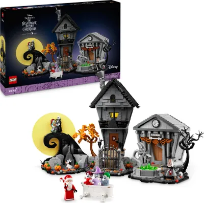 Produktbild von LEGO Ideas Tim Burtons Disney Film Nightmare Before Christmas, Diorama Bauset für Erwachsene, Weihnachtsgeschenk für Männer, Frauen und Filmliebhaber, Fantasy Set mit Minifiguren 21351