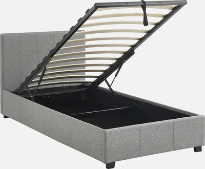 Produktbild von sweeek - Boxbett mit Lattenrost und Kopfteil, 90 x 190cm - Hellgrau