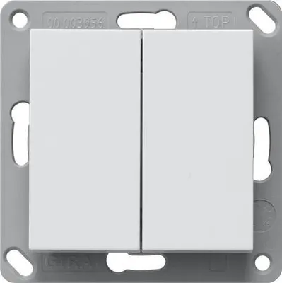 Productafbeelding van GIRA 242203 Funkwandzender, batterijloos, 2-voudig, systeem 55, reinwit