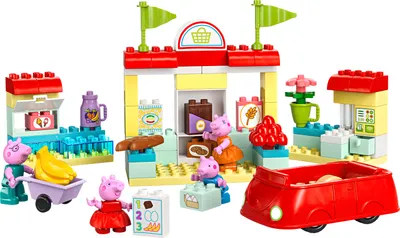 Produktbild von LEGO DUPLO 10434 Peppas Supermarkt: kreatives Lernspielzeug und Spielset, Geschenk für Jungen und Mädchen ab 2 Jahren, fördert die Fingerfertigkeit