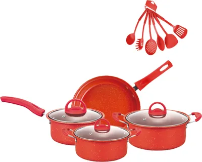 Produktbild von Antihaftbeschichtetes Toepfe- und Pfannenset, 13-teiliges Kuechenutensilien-Set, Kuechenkochgeschirr, Geschenke fuer Freunde und Familie