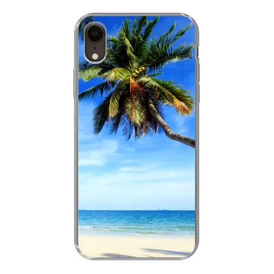 Produktbild von MuchoWow® Handyhülle Schutzhülle Hülle für iPhone XR Palmen - Strand - Meer Silikon Softcase Handy Hülle - Schutzdeckel