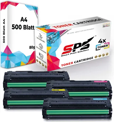 Produktbild von Druckerpapier A4 + 4x Multipack Set Kompatibel für Samsung CLP 680  (CLT-C506L, CLT-M506L, CLT-Y506L, CLT-K506L) Toner