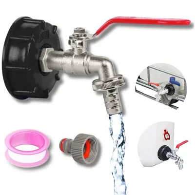 Produktbild von KRUMAD Kugelhahn 3/4 Zoll Wasserhahn für Garten und Außenbereich IBC Zapfventil S60x6 Frostsicher und Korrosionsbeständi