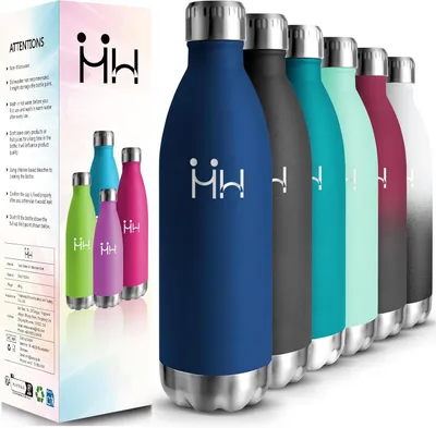 Imagen del producto de Botella de acero inoxidable, 1 litro, libre de BPA, a prueba de fugas, ideal para deportes y actividades al aire libre