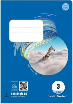 Produktbild von Staufen Schulheft Style Lineatur 3 liniert 16 Blatt 80g/m² DIN A5