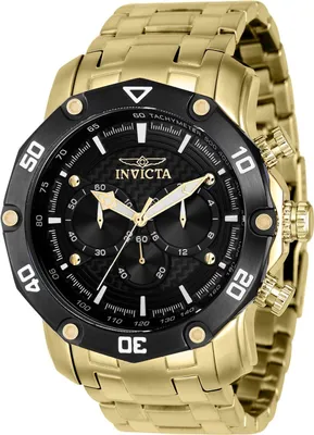 Obrázok produktu pre Invicta Pro Diver 37725 Pánske Hodinky - Quartz Hnutie - Nerezová Oceľ s Čiernym Ciferníkom - 50 mm