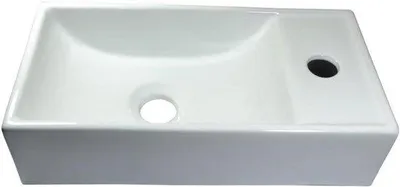 Produktbild von Keramische Eckwaschtisch Klein Oval - Weiß