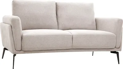 Produktbild von Miliboo - Design-Sofa mit Stoff im Samtdesign Beige 2-Sitzer MOSCO