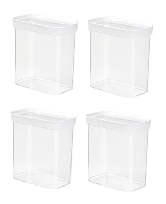 Zdjęcie produktu dla Emsa 4er Set Stapelbare Vorratsdose für Trockenvorräte, Volumen 1.6 Liter, Rechteckig, Weiß/Transparent, Optima 513558 x 4
