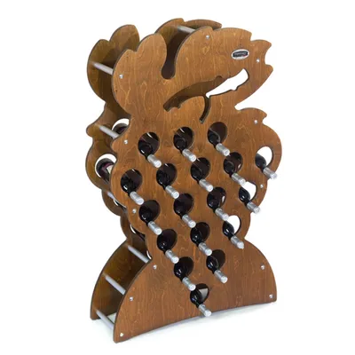 Produktbild von Dekoratives Holzregal in Trauben-Form für 18 Flaschen, Braun