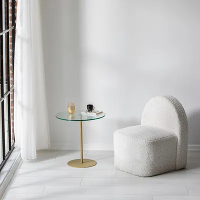 Image de Skye Decor, Chill-Out - Gold, table d'appoint, or, 100 % verre trempé, 50 x 50 x 50 cm