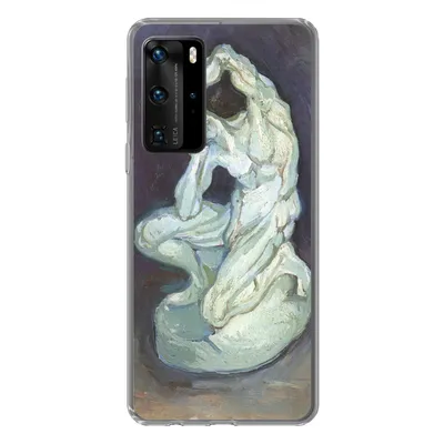 Produktbild von MuchoWow® Handyhülle Schutzhülle Hülle für Huawei P40 Pro Gipsskulptur eines knienden Mannes - Vincent van Gogh Silikon Softcase Handy Hülle - Schutz
