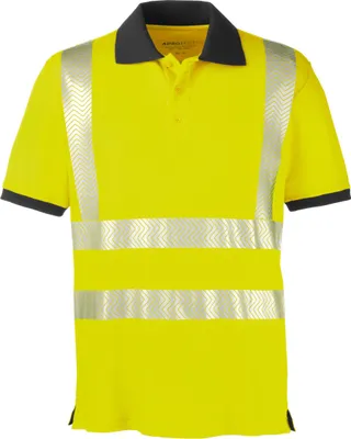 Produktbild von 4PROTECT® Warnschutz-Poloshirt ORLANDO Leuchtgelb/Grau M