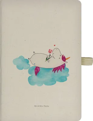 Produktbild von Mr. & Mrs. Panda notizbuch Einhorn Verliebt - Transparent - Geschenk, Tagebuch, Freundin, A5, Unicorn, Liebe, Adressbuch, Journal, Einhörner, Kladde