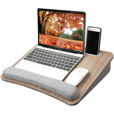 Produktbild von Laptop-Schreibtisch, tragbarer Knietisch, mit Kissenkissen, passend für Laptops bis zu 15.6 Zoll, Studenten als Computer-Laptop-Ständer, Buch-Tablet