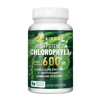 Image de Chlorophylle 600 mg (120 gélules) Complément alimentaire, antioxydant, anti-âge, système immunitaire, détoxification, énergie, peau, cheveux, ongles