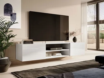 Obrázok produktu pre Závesný TV stolík TOKA - biely / lesklý biely