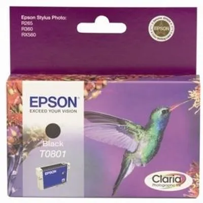 Produktbild von Epson T0801 Tintenstrahl Tintenpatrone - Schwarz - Originaler Pack - Tintenstrahl