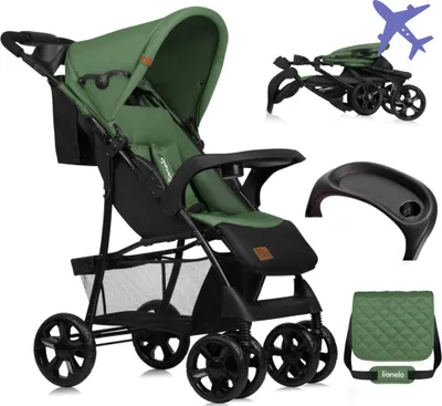 Produktbild von Lionelo Emma Buggy klein zusammenklappbar Kinderwagen mit Liegeposition Green Emerald