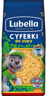 Zdjęcie produktu dla Lubella Makaron Dziecięcy Mini Cyferki Psi Patrol 350G