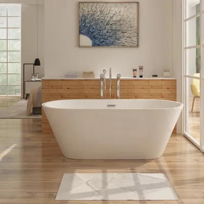 Produktbild von i-flair freistehende Design Badewanne 170 x 80 x 58 cm LUGANO aus hochwertigem Sanitäracryl in Weiß