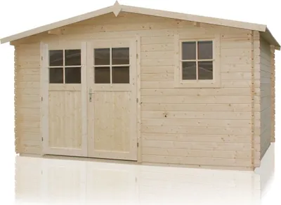 Produktbild von Gartenhütte Ruhepol - 4,40 x 3,40 Meter aus 28 mm Blockbohlen