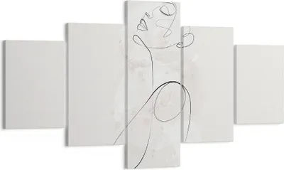 Produktbild von Bild auf Leinwand - Leinwandbild - 5 Teile - Frau eins Linie - 125x70cm - Wand Bild - Wanddeko - Wandbilder - Leinwanddruck - Bilder - Wanddekoration - Leinwand bilder - Wandbild - EA125x70-4576