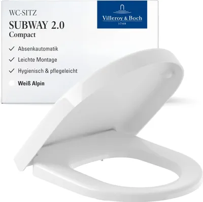 Obrázok produktu pre Villeroy & Boch WC sedadlo Subway 2.0 9M69S1 Oval Alpine
