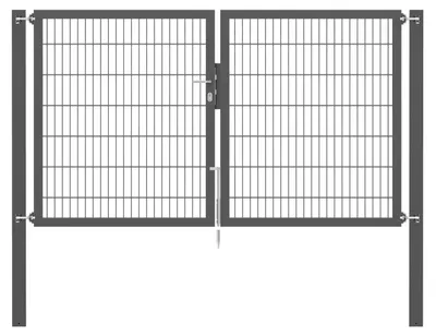 Immagine prodotto di Alberts 637095 Cancello doppio Flexo con accessori, antracite, larghezza 250 cm, altezza 140 cm