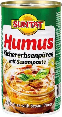 Produktbild von SUNTAT Humus Kichererbsenpüree mit Sesampaste vegan 330g