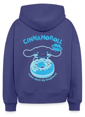 Produktbild von Spreadshirt Cinnamoroll Mit Donut Yummy Doughnuts Frauen Boxy Organic Hoodie, L, Dämmerung