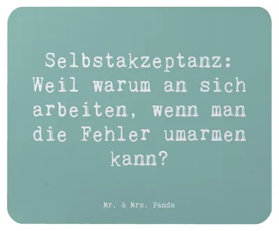 Produktbild von Mr. & Mrs. Panda Mauspad Spruch Selbstakzeptanz Umarmen - Meeresbrise - Geschenk, Gefühl, Zitat, computer mousepad, mousematte, Stärke, Motivation, Mitgefühl, Mouse Pad