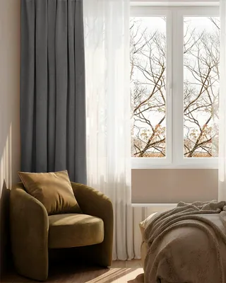 Produktbild von Fertigvorhang Luna HOOMstyle - 100% Verdunkelnd - Verdunkelungsvorhang mit Kräuselband - 140x270 cm - Grau